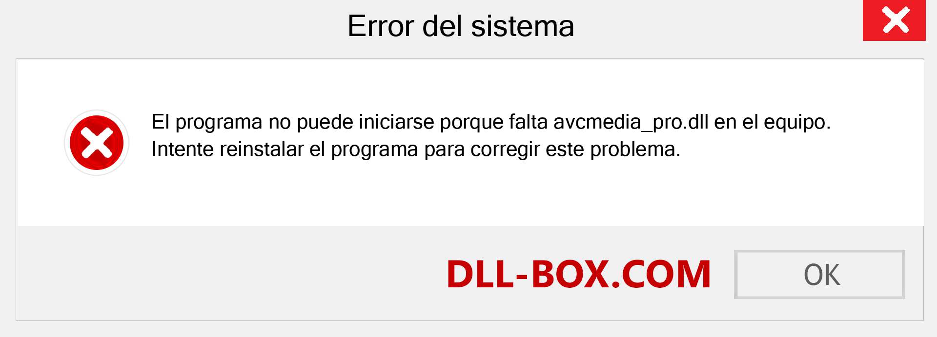 ¿Falta el archivo avcmedia_pro.dll ?. Descargar para Windows 7, 8, 10 - Corregir avcmedia_pro dll Missing Error en Windows, fotos, imágenes